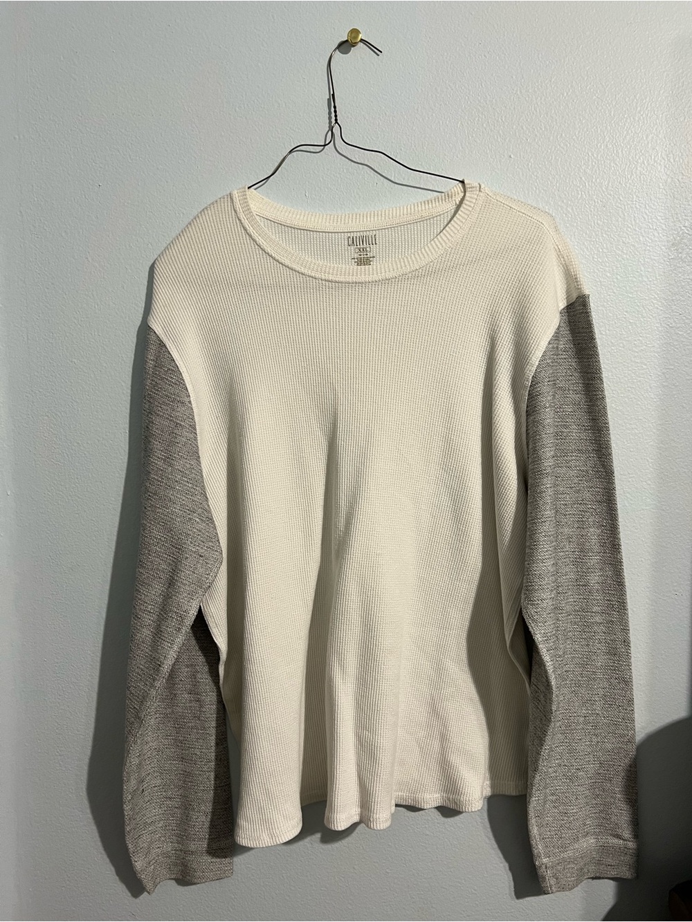 Caliville Contrast-sleeve Mens Thermal Sweater